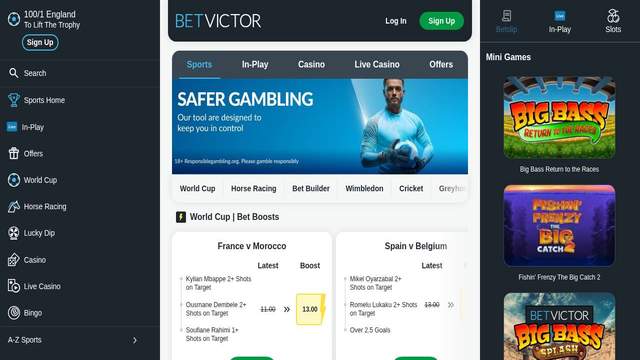BetVictor casino screenshot